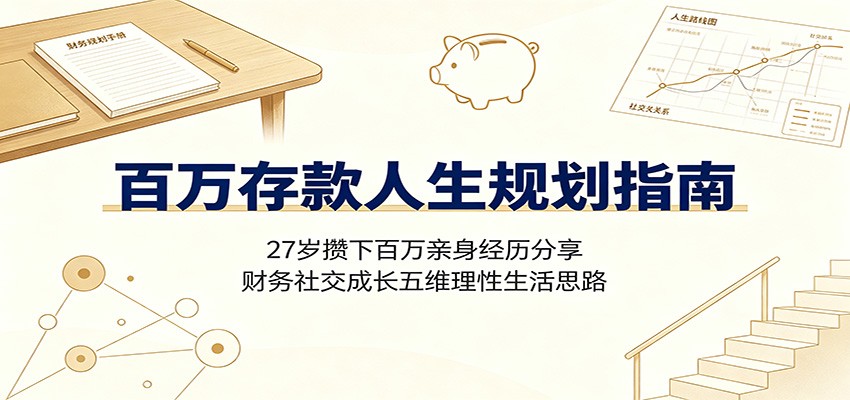 百万存款人生规划指南：27岁攒下百万亲身经历分享，财务社交成长五维理性生活思路-小灰云创