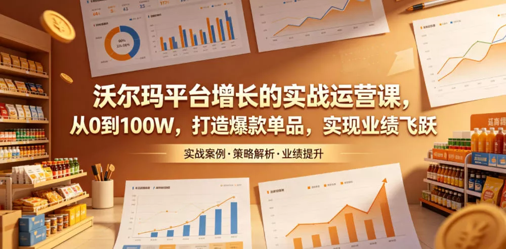 沃尔玛平台增长的实战运营课，从0到100W，打造爆款单品，实现业绩飞跃-小灰云创