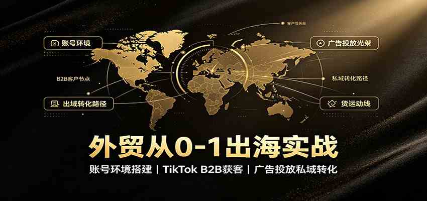 外贸从0-1出海实战:账号环境搭建,TikTok B2B获客,广告投放私域转化-小灰云创