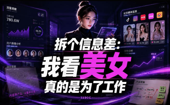 【理直气壮】我给看美女找了一个非常恰当的理由,信息差项目-小灰云创