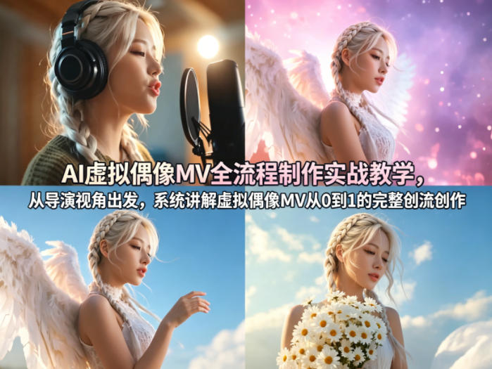 AI虚拟偶像MV全流程制作实战教学,从导演视角出发,系统讲解虚拟偶像MV从0到1的完整创作流程-小灰云创