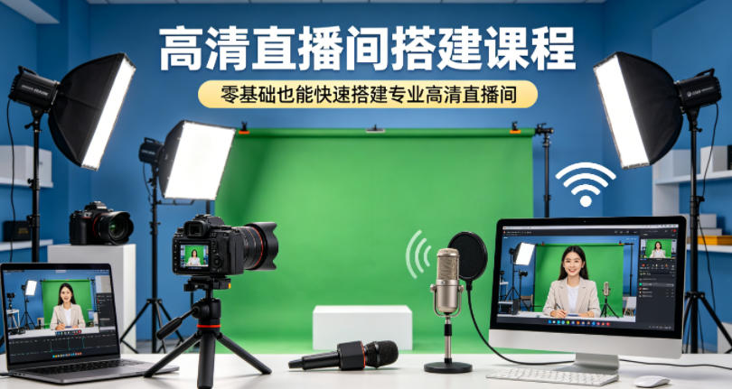 高清直播间搭建课程，零基础也能快速搭建专业高清直播间-小灰云创