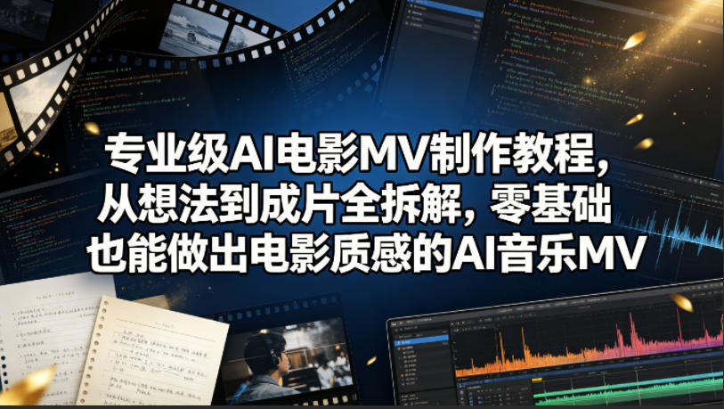 专业级AI电影MV制作教程，从想法到成片全拆解，零基础也能做出电影质感的AI音乐MV-小灰云创