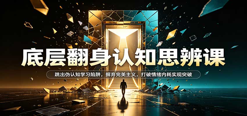 底层翻身认知思辨课：跳出伪认知学习陷阱，摒弃完美主义，打破情绪内耗实现突破-小灰云创