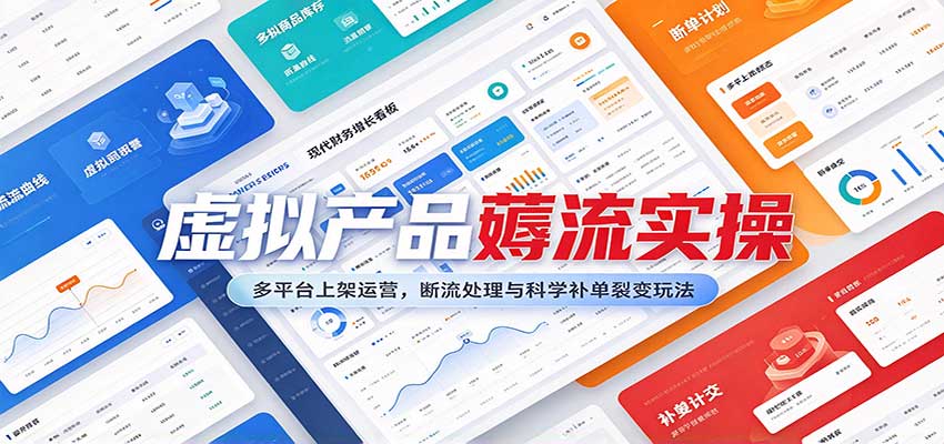 虚拟产品薅流实操:多平台上架运营,断流处理与科学补单裂变玩法-小灰云创