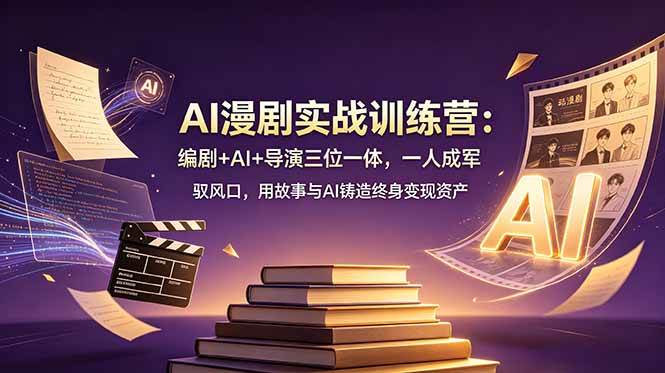 （19032期）AI漫剧实战训练营：编剧+AI+导演三位一体，一人成军 驭风口，用故事与AI铸造终身变现资产-小灰云创