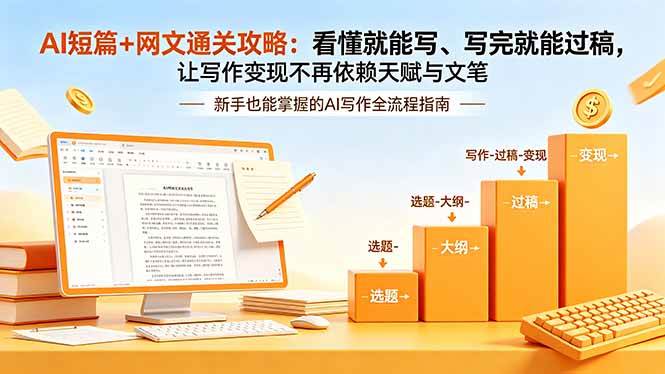 （19655期）AI短篇+网文通关攻略-更新：看懂就能写、写完就能过稿，让写作变现不再依赖天赋与文笔-小灰云创