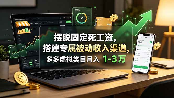（19166期）摆脱固定死工资，搭建专属被动收入渠道，多多虚拟类目月入 1-3 万-小灰云创