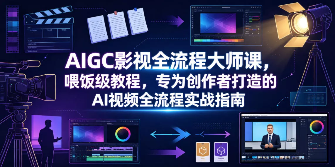 AIGC影视全流程大师课，喂饭级教程，专为创作者打造的AI视频全流程实战指南-小灰云创
