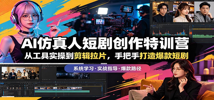 AI仿真人短剧创作特训营：从工具实操到剪辑拉片，手把手打造爆款短剧-小灰云创