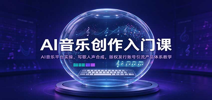 AI音乐创作入门课:AI音乐平台实操,写歌人声合成,版权发行账号引流产品体系教学 AI音乐创作入门课:AI音乐平台实操,写歌人声合成,版权发行账号引流产品体系教学