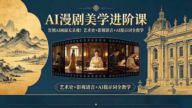 （18480期）告别AI画面无灵魂！AI漫剧美学进阶课，艺术史+影视语言+AI提示词全教学-小灰云创