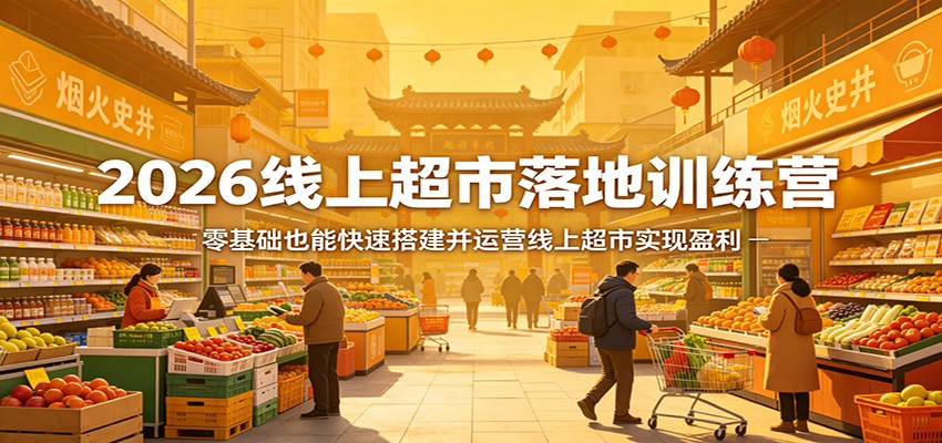 2026线上超市落地训练营，零基础也能快速搭建并运营线上超市实现盈利 - 小灰云创-小灰云创
