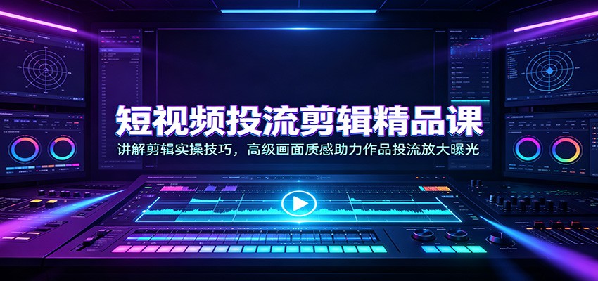 短视频投流剪辑精品课：讲解剪辑实操技巧，高级画面质感助力作品投流放大曝光-小灰云创