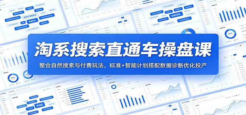 淘系搜索直通车操盘课：整合自然搜索与付费玩法，标准+智能计划搭配数据诊断优化投产-小灰云创