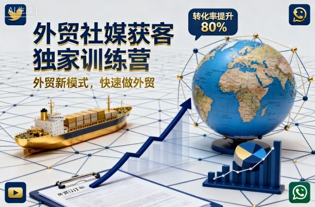 外贸社媒获客独家训练营，外贸新模式，快速做外贸（更新26年5月）-小灰云创