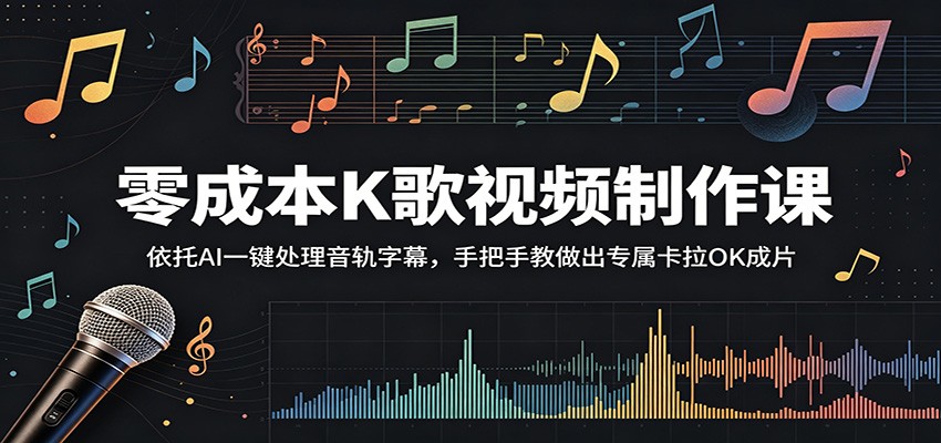 零成本K歌视频制作课：依托AI一键处理音轨字幕，手把手教做出专属卡拉OK成片-小灰云创