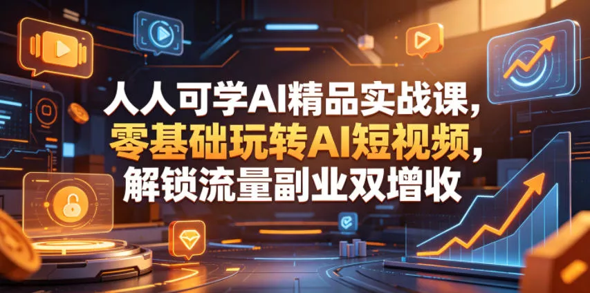 人人可学AI精品实战课，零基础玩转AI短视频，解锁流量副业双增收-小灰云创