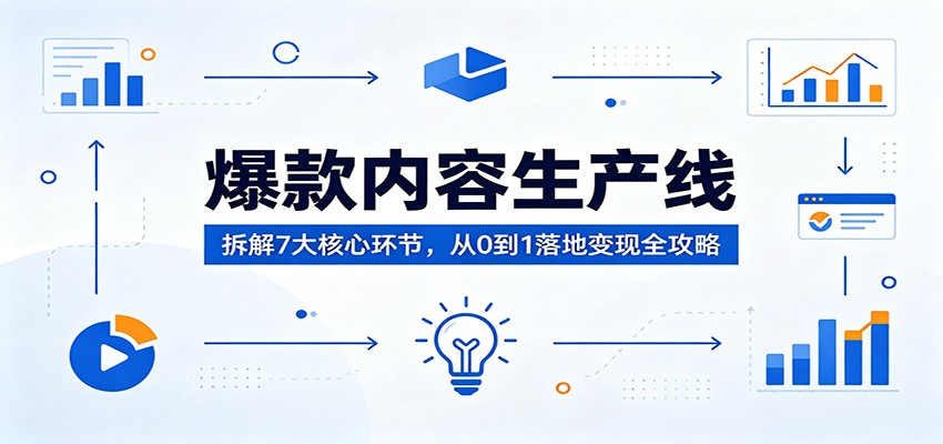 爆款内容生产线：拆解7大核心环节，从0到1落地变现全攻略-小灰云创