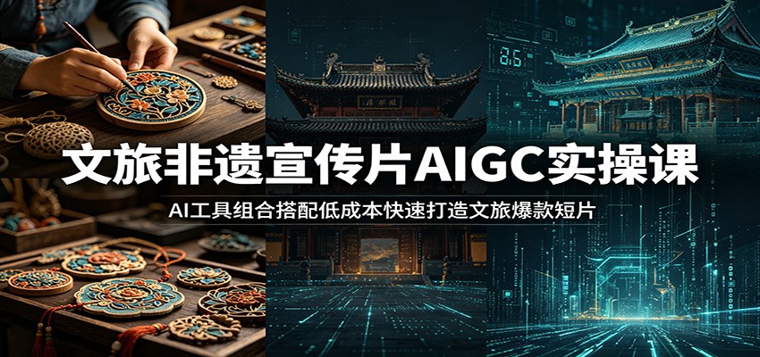 文旅非遗宣传片AIGC实操课：AI工具组合搭配低成本快速打造文旅爆款短片-小灰云创