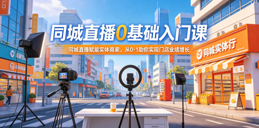 同城直播0基础入门课，同城直播赋能实体商家，从0-1助你实现门店业绩增长-小灰云创