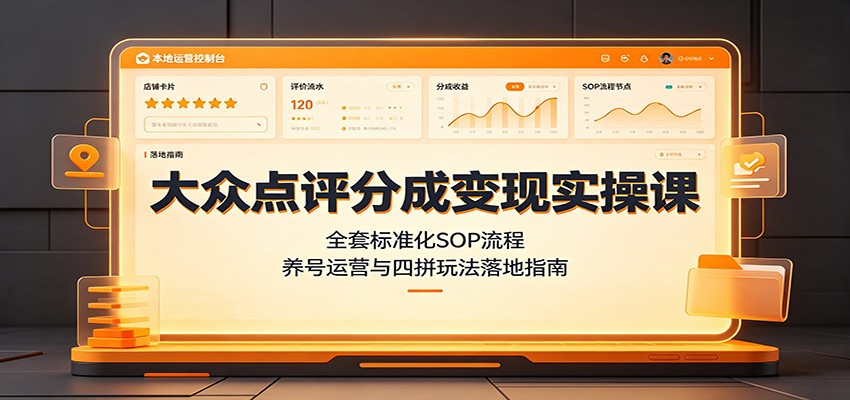 大众点评分成变现实操课:全套标准化SOP流程,养号运营与四拼玩法落地指南 大众点评分成变现实操课:全套标准化SOP流程,养号运营与四拼玩法落地指南