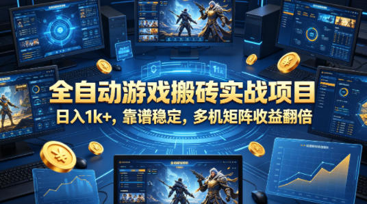 全自动游戏搬砖实战项目，日入1k+，靠谱稳定，多机矩阵收益翻倍【揭秘】-小灰云创