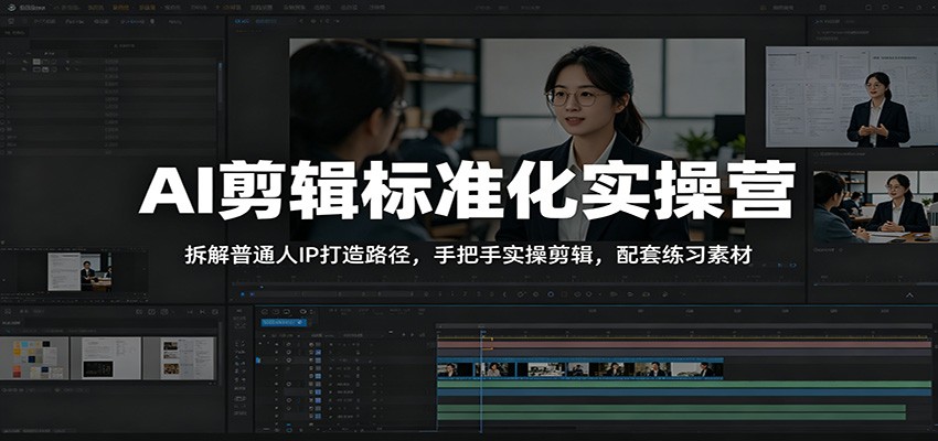 AI剪辑标准化实操营:拆解普通人IP打造路径,手把手实操剪辑,配套练习素材-小灰云创