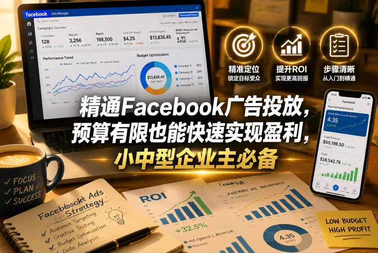 精通Facebook广告投放,预算有限也能快速实现盈利,小中型企业主必备【原创双语字幕】-小灰云创