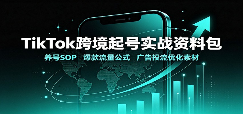 TikTok跨境起号实战资料包:养号SOP,爆款流量公式,广告投流优化素材-小灰云创