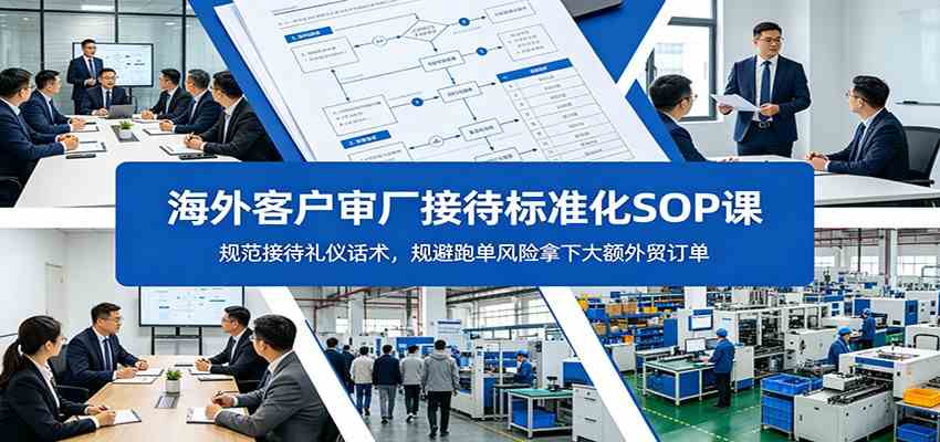 海外客户审厂接待标准化SOP课：规范接待礼仪话术，规避跑单风险拿下大额外贸订单-小灰云创