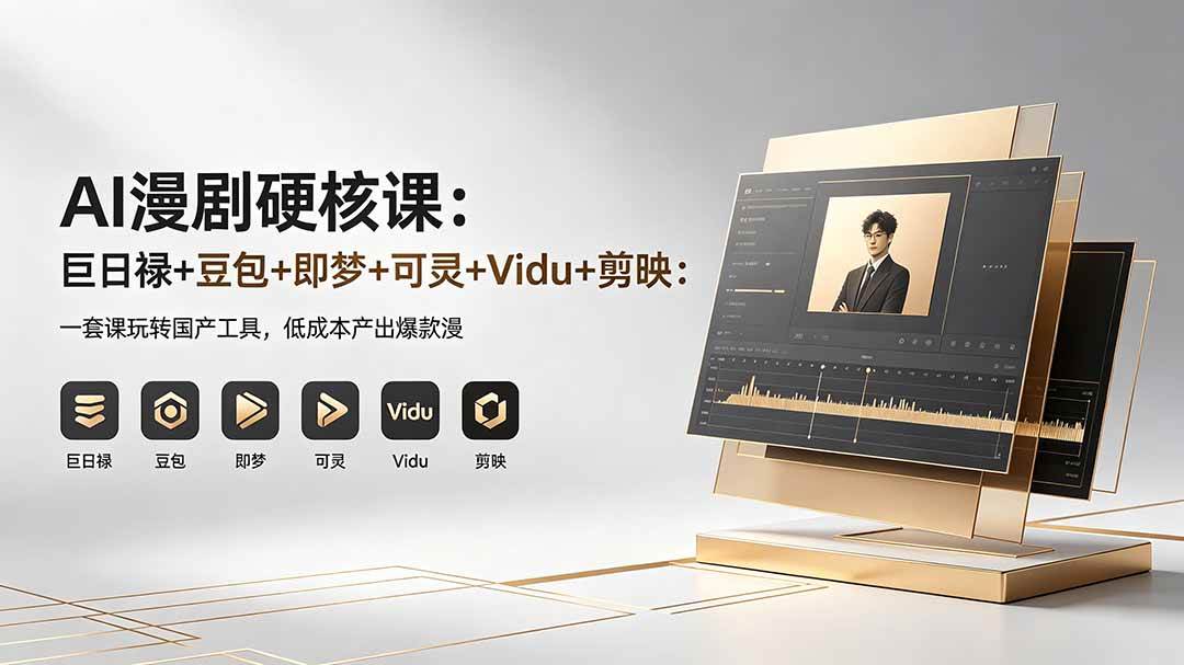 （18280期）AI漫剧硬核课：巨日禄+豆包+即梦+可灵+Vidu+剪映：一套课玩转国产工具，低成本产出爆款漫剧-小灰云创