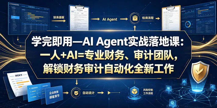 学完即用—AI Agent实战落地课：一人+AI=专业财务、审计团队，解锁财务审计自动化全新工作模式-小灰云创