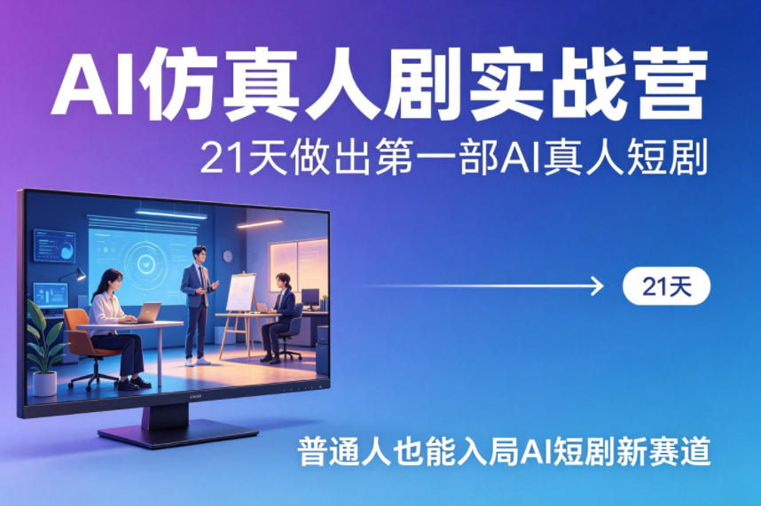 AI仿真人剧实战营，21天做出第一部AI真人短剧，普通人也能入局AI短剧新赛道（更新） - 小灰云创-小灰云创