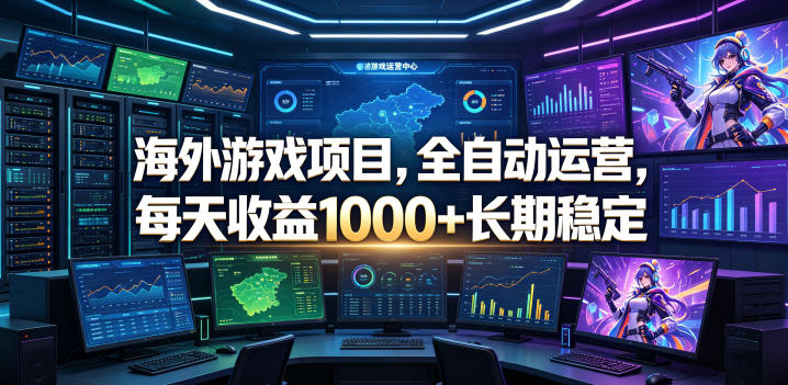 海外游戏项目，全自动运营，每天收益1000+长期稳定【揭秘】-小灰云创