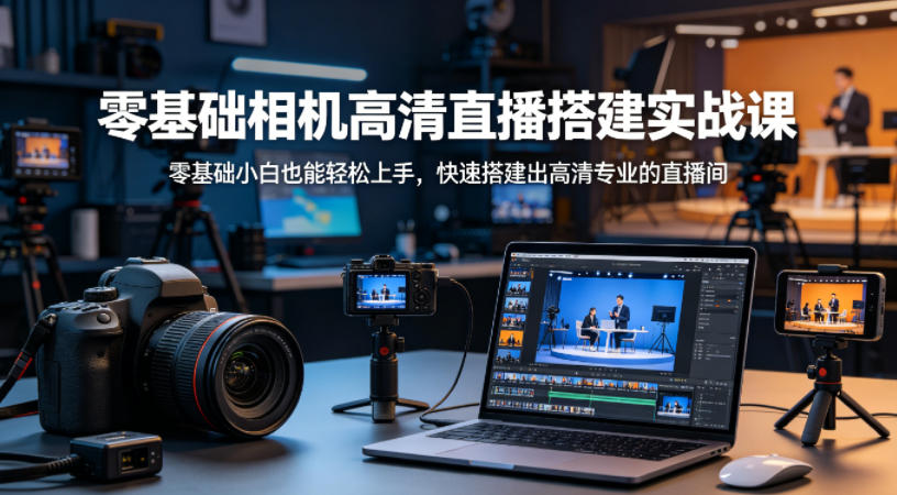 零基础相机高清直播间搭建实战课，小白也能轻松上手，快速搭建出高清专业的直播间 - 小灰云创-小灰云创