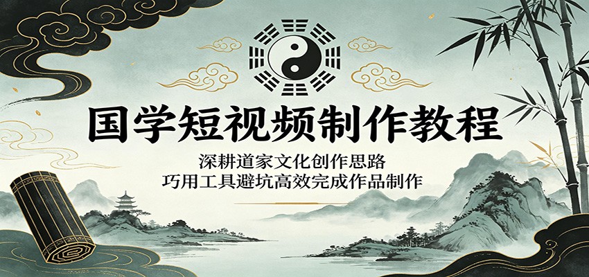 国学短视频制作教程：深耕道家文化创作思路，巧用工具避坑高效完成作品制作-小灰云创