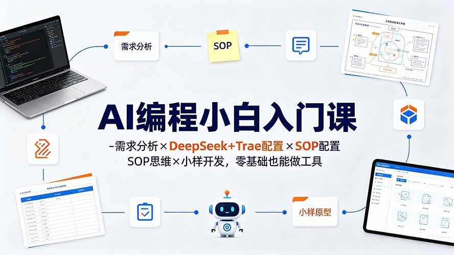 (19539期)AI编程小白入门课-需求分析×DeepSeek+Trae配置×SOP思维×小样开发,零基础也能做工具-小灰云创