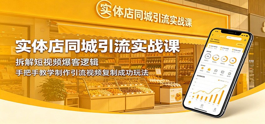 实体店同城引流实战课：拆解短视频爆客逻辑，手把手教学制作引流视频复制成功玩法-小灰云创