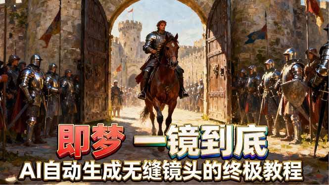 （18241期）即梦AI一镜到底终极教程，智能补帧+运镜技巧，AI自动生成无缝丝滑长镜头高效出片-小灰云创