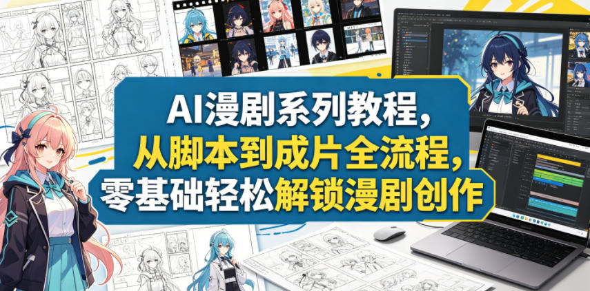AI漫剧系列教程,从脚本到成片全流程,零基础轻松解锁漫剧创作-小灰云创