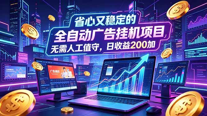 (18899期)全自动广告挂机项目,全程无需人工值守。稳定创收每日收益200+-小灰云创