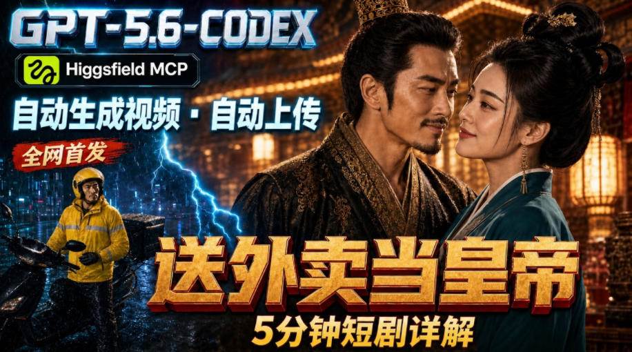 (19540期)GPT-5.6 Codex+Higgsfield MCP:一条指令生成5分钟短剧并自动上传YouTube(油管)-小灰云创