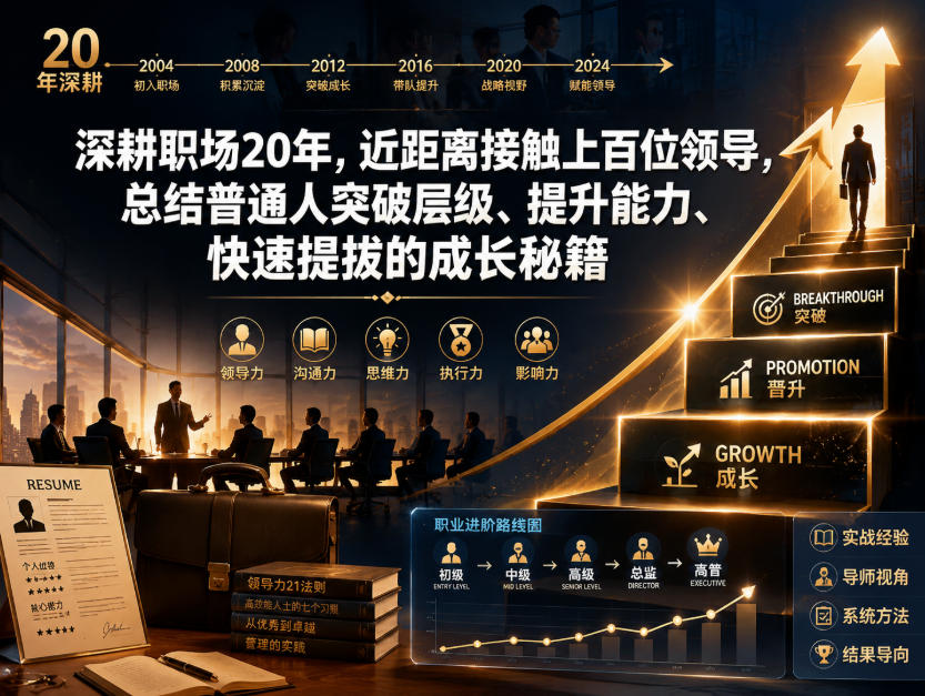 付费文章:深耕职场20年,近距离接触上百位领导,总结普通人突破层级、提升能力、快速提拔的成长秘籍(全网独家干货)-小灰云创