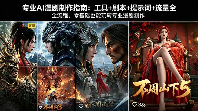 专业AI漫剧制作指南：工具+剧本+提示词+流量全流程，零基础也能玩转专业漫剧制作-小灰云创