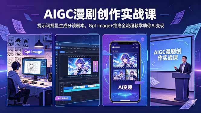（18482期）AIGC漫剧创作实战课-更新5月16，提示词批量生成分镜剧本，Gpt image+维洛全流程教学助你AI变现-小灰云创