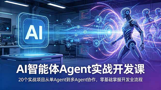 (18983期)AI智能体Agent实战开发课:20个实战项目从单Agent到多Agent协作,零基础掌握开发全流程-小灰云创