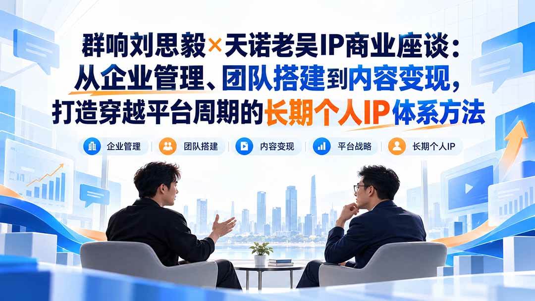 (20771期)群响刘思毅×天诺老吴IP商业座谈:从企业管理、团队搭建到内容变现,打造穿越平台周期的长期个人IP体系方法-小灰云创