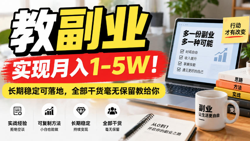 “教副业”实现月入1-5W!长期稳定可落地,全部干货毫无保留教给你【揭秘】-小灰云创