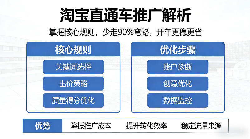 淘宝直通车推广解析，掌握核心规则，少走90%弯路，开车更稳更省 - 小灰云创-小灰云创